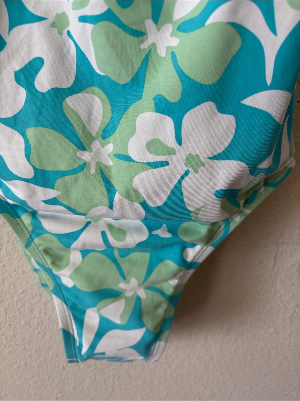 Jantzen Aqua and Light Green Floral One-Piece Swimsuit - Picture 4 of 10